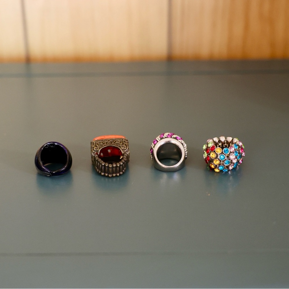Colorful Statement Rings Set - Picture 3 of 10